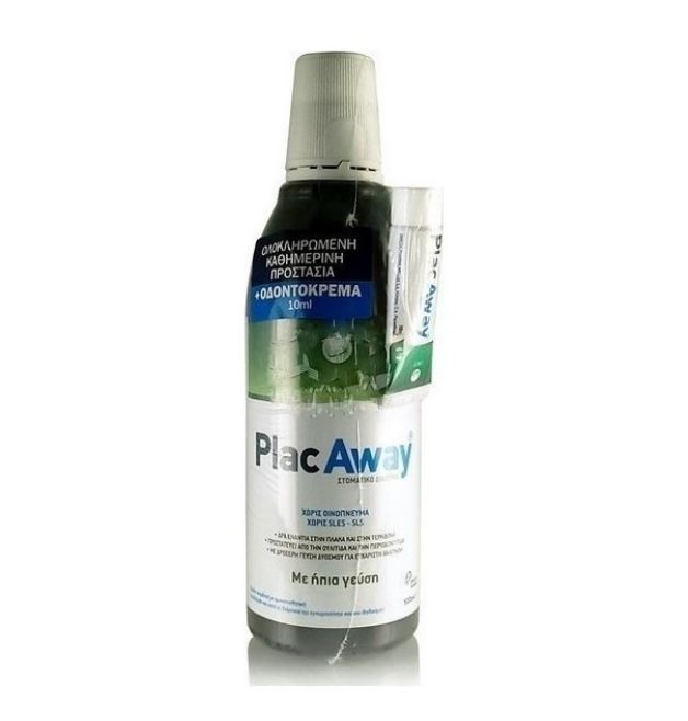 Plac Away Daily Mild Mouthwash 500ml + 10ml Οδοντόκρεμα