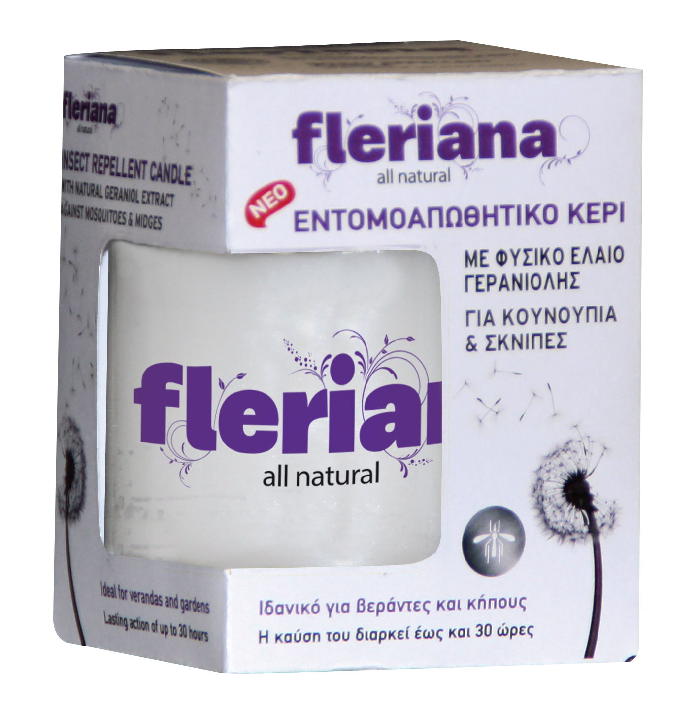 Power Health Fleriana Εντομοαπωθητικό Κερί 130gr