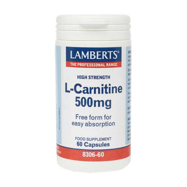 Lamberts L-Carnitine 500Mg New Higher Strength 60 Caps