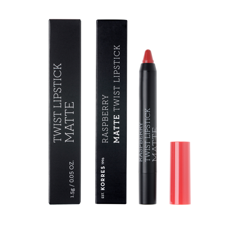 Korres Rasberry Matte Twist Lipstick Imposing Red 1.5g