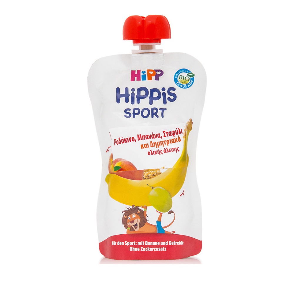 Hipp Hippis Sport Ροδάκινο Μπανάνα Σταφύλι και Δημητριακά 120g
