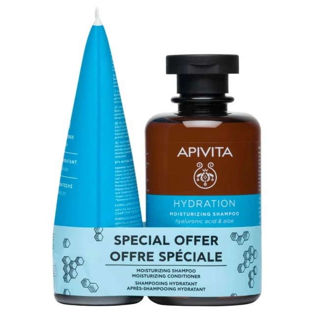 Apivita Promo Pack Moisturizing Shampoo 250ml - Conditioner 150ml