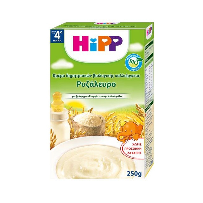 Hipp Βιολογική Κρέμα Ρυζάλευρο (4o Μήνα) 250g