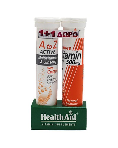 Health Aid Α-Ζ Active Multi&Q10 20effervent tabs & Δώρο Vit C 500mg