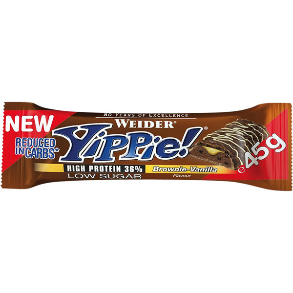 Weider Yippie Bar Brownie-Vanilla 45g