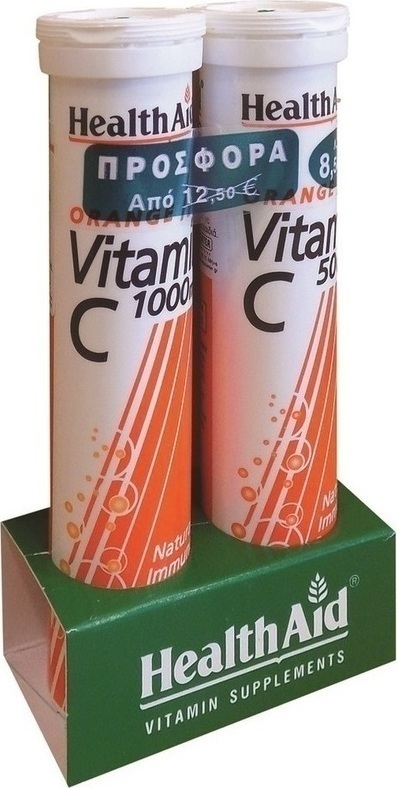 Health Aid Vitamin C 1Gr Eff Πορτ+C500Mg Πορτ.