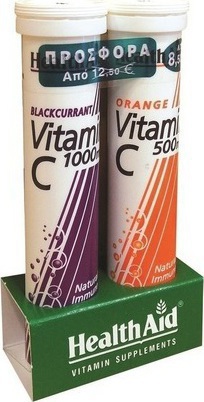 Health Aid Vitamin C 1Gr Eff Φραγκ+C500Mg Πορτ.