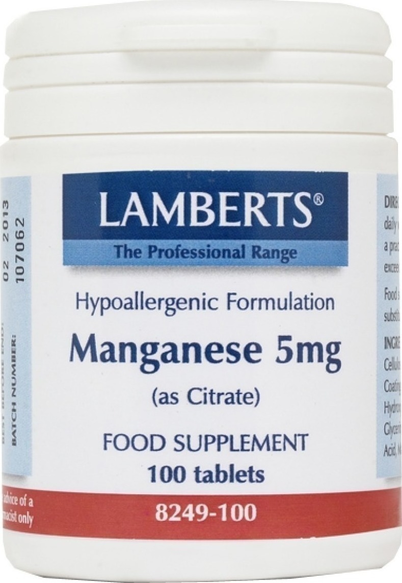Lamberts Manganese 5Mg (Amino Acid Chelate) 100 Caps