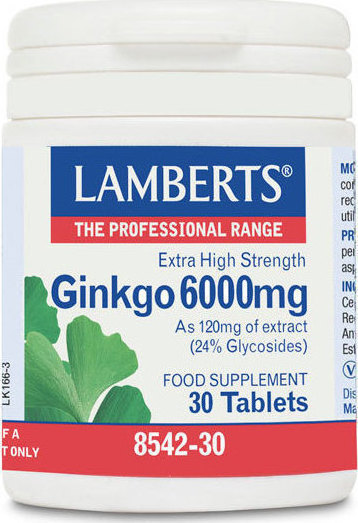 Lamberts Ginkgo Biloba Extract 6000Mg 30 Tabs