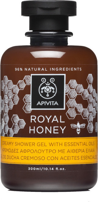 Apivita Κρεμώδες Aφρόλουτρο Με Aιθέρια Έλαια Royal Honey 300ml