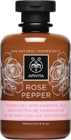 Apivita Aφρόλουτρο Με Aιθέρια Έλαια Rose Pepper 300ml