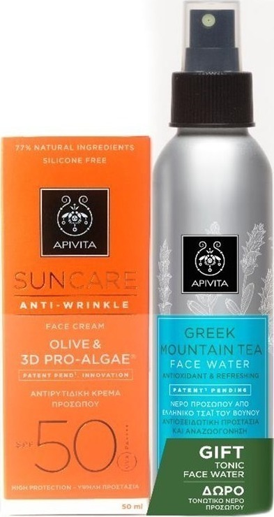 Apivita Promo Αnti-Wrinkle Olive&3D Pro-Algae Spf50 50Ml & Tonic Face Water 100Ml