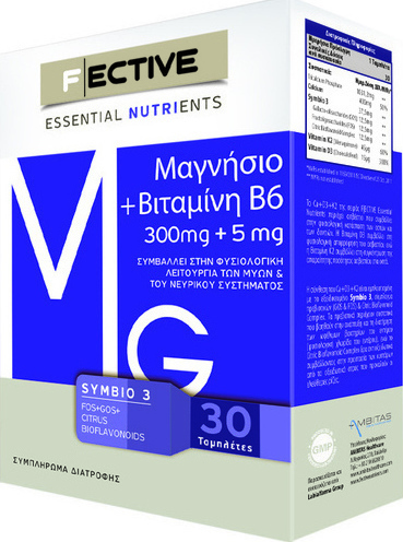F Ective Magnesium 300mg + B6 5mg 30Tabs