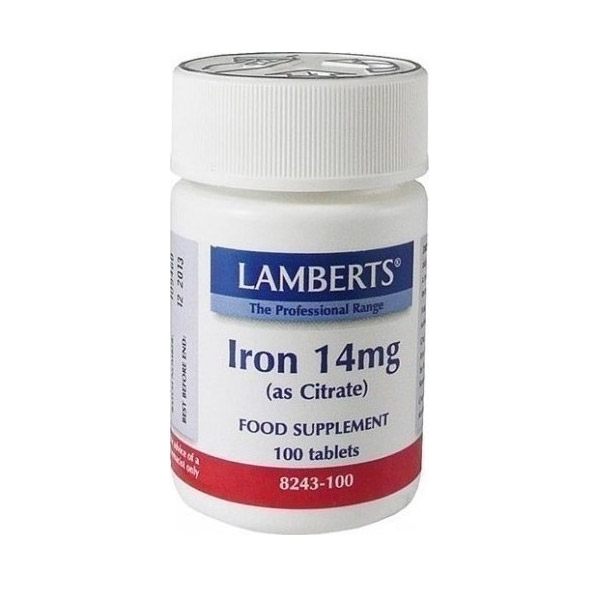 Lamberts Iron 14Mg (As Citrate) 100 Tabs