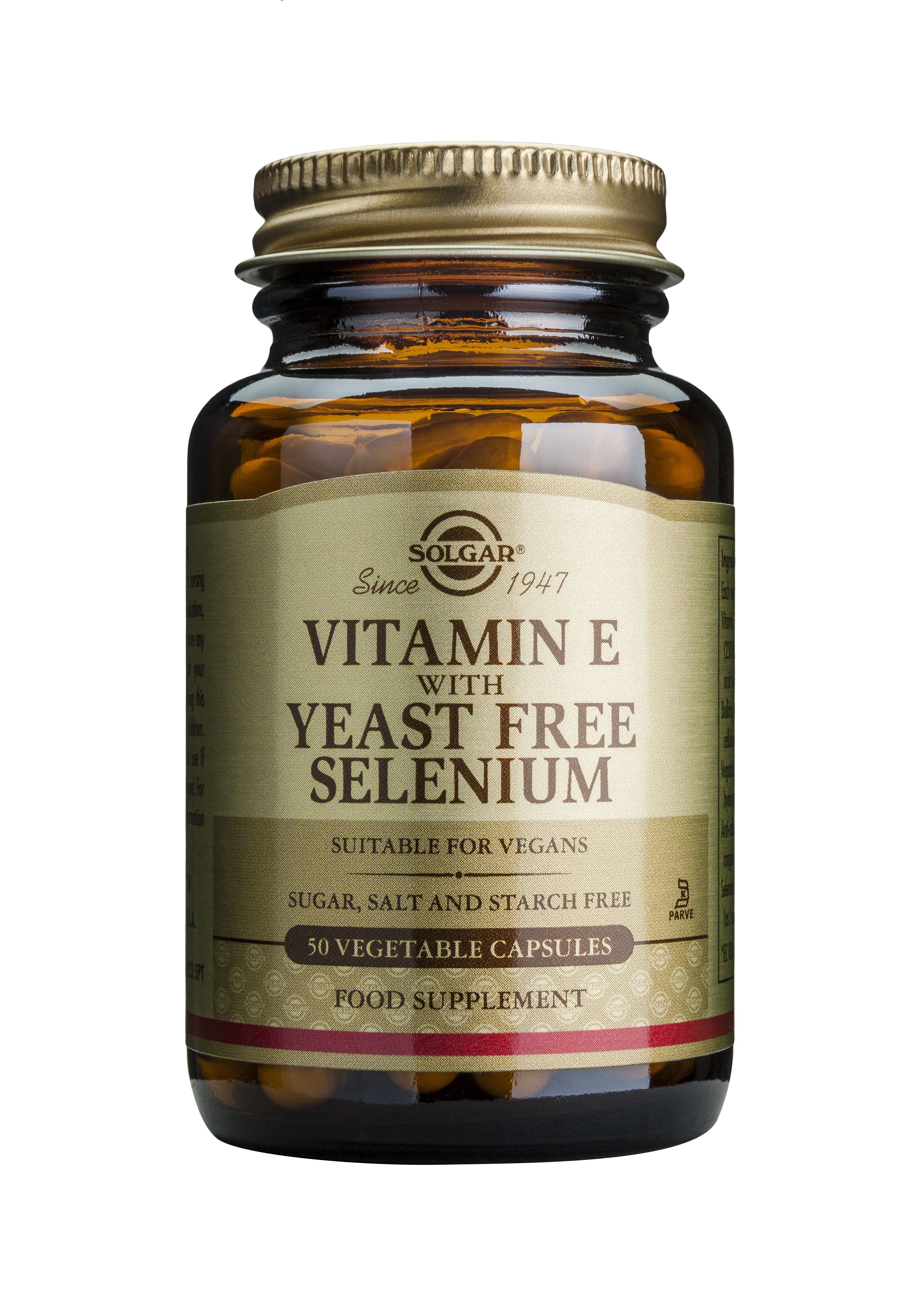 Solgar Vitamin E With Yeast Free Selenium 50 Veg.Caps