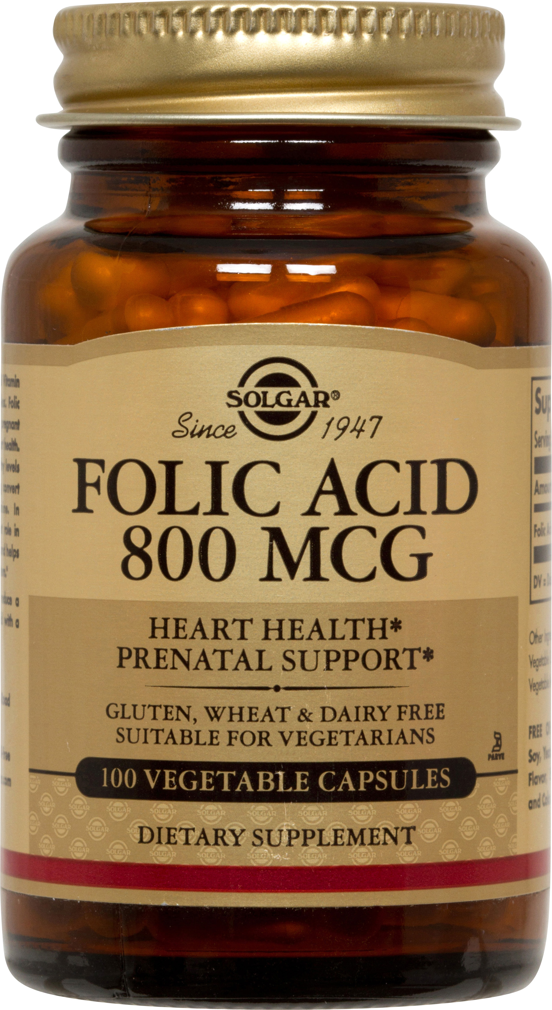 Solgar Folic Acid (Folacin) 800Μcg 100 Tabs