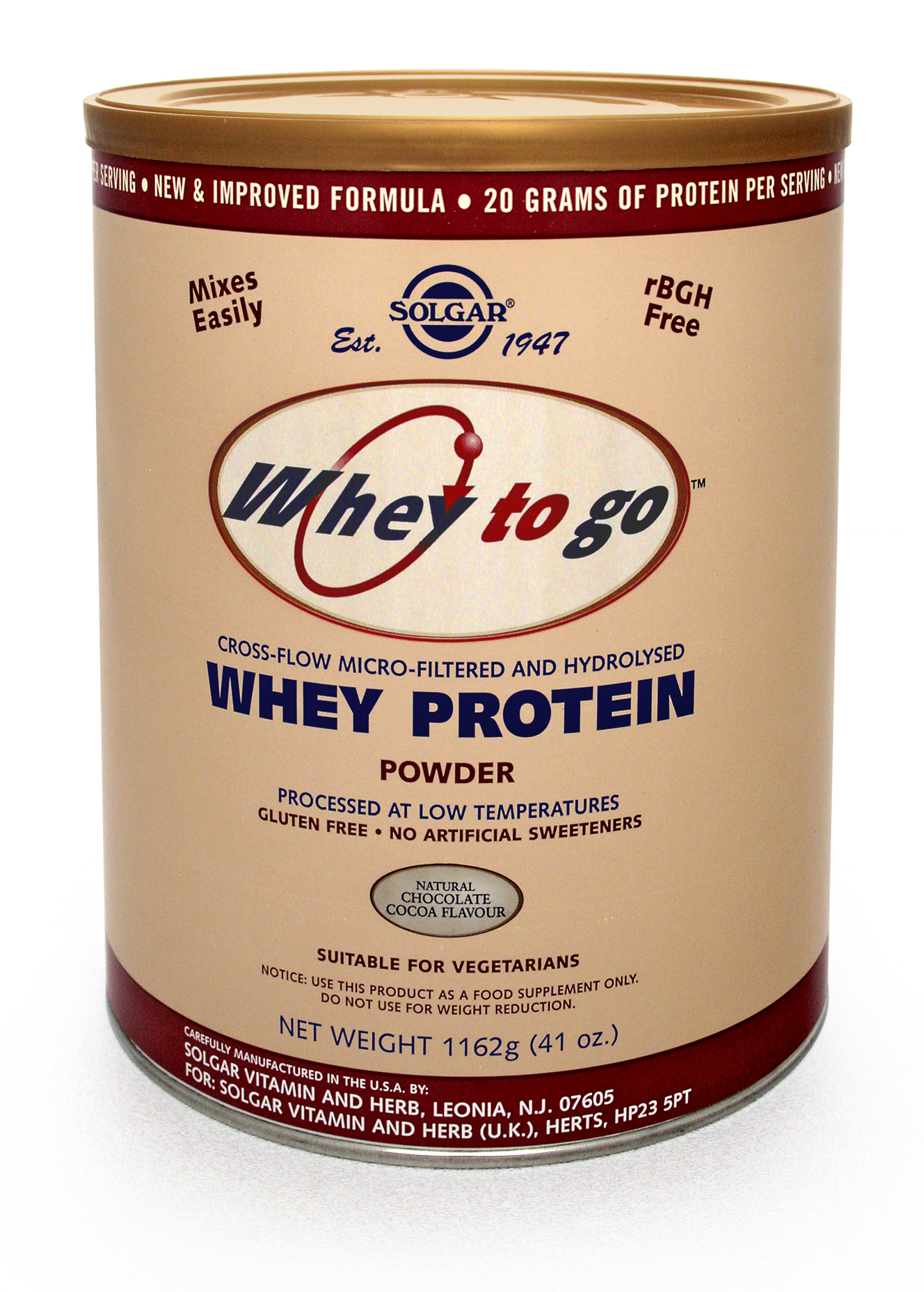 Solgar Whey To Go Protein 1162Gr Σοκολάτα
