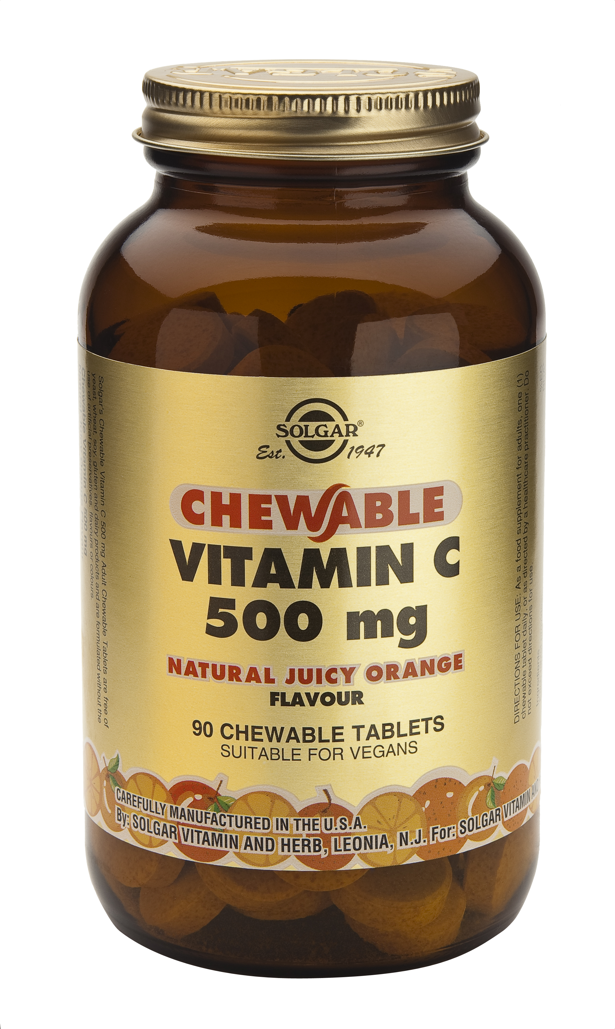 Solgar Vitamin C Chewable 500 Mg 90 Tabs Orange