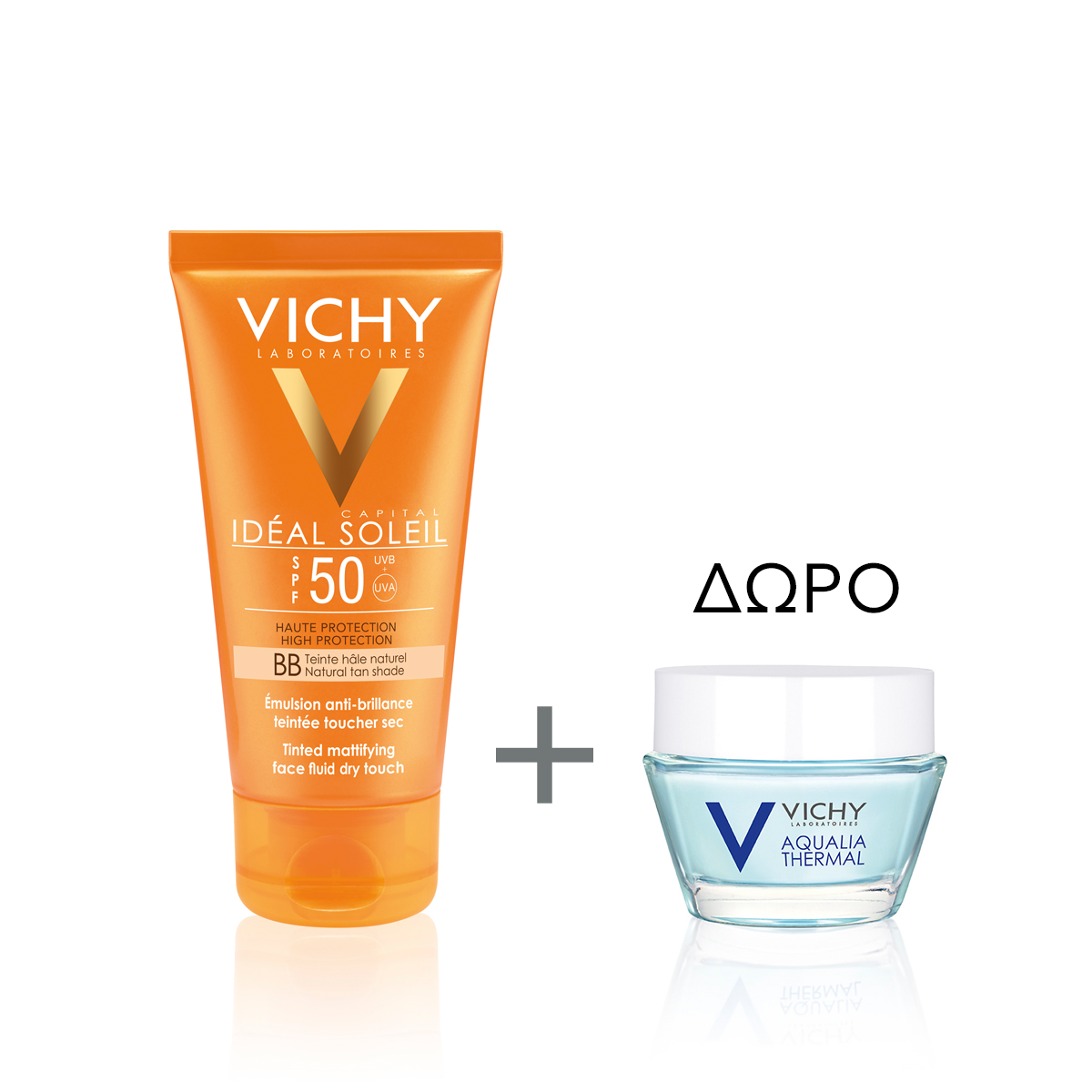 Vichy Ideal Soleil Dry Touch Tinted Spf50 50Ml & ΔΩΡΟ Aqualia Night Spa 15Ml