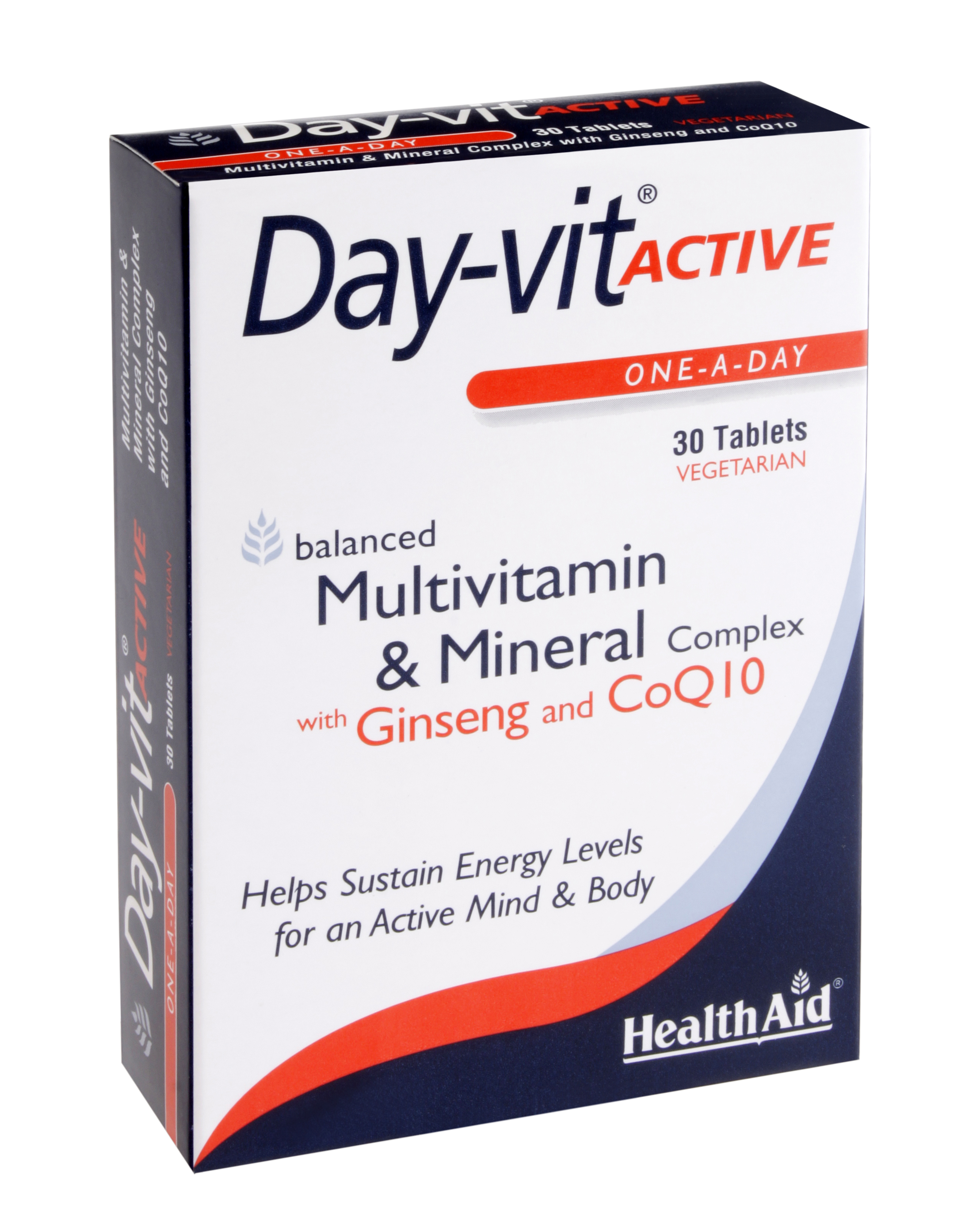 Health Aid Day-vit Active Plus Co-Q10 & Ginseng 30Caps