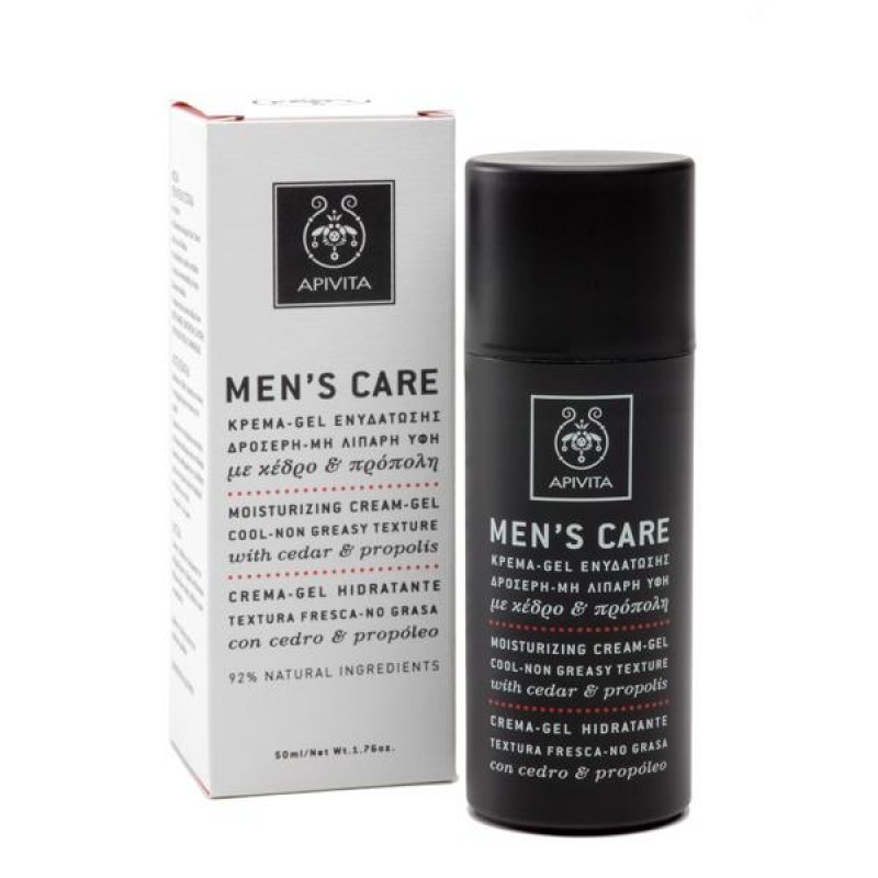 Apivita Mens Care Κρέμα - Gel Ενυδάτωσης Με Δροσερή Μη Λιπαρή Υφή 50ml