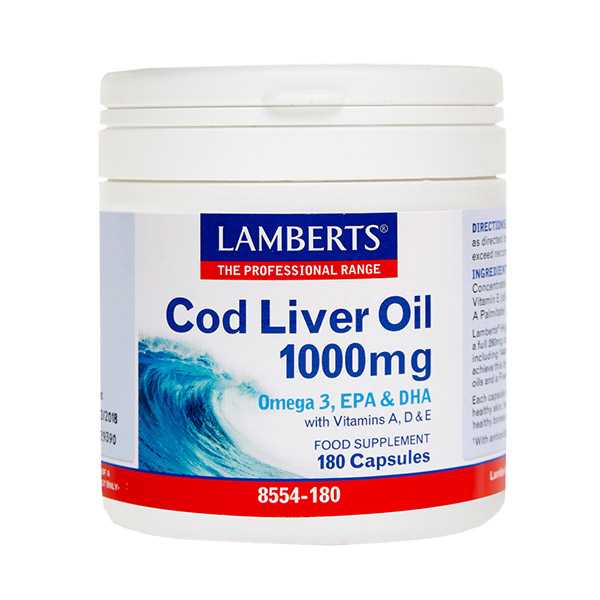 Lamberts Cod Liver Oil 1000Mg 180 Caps