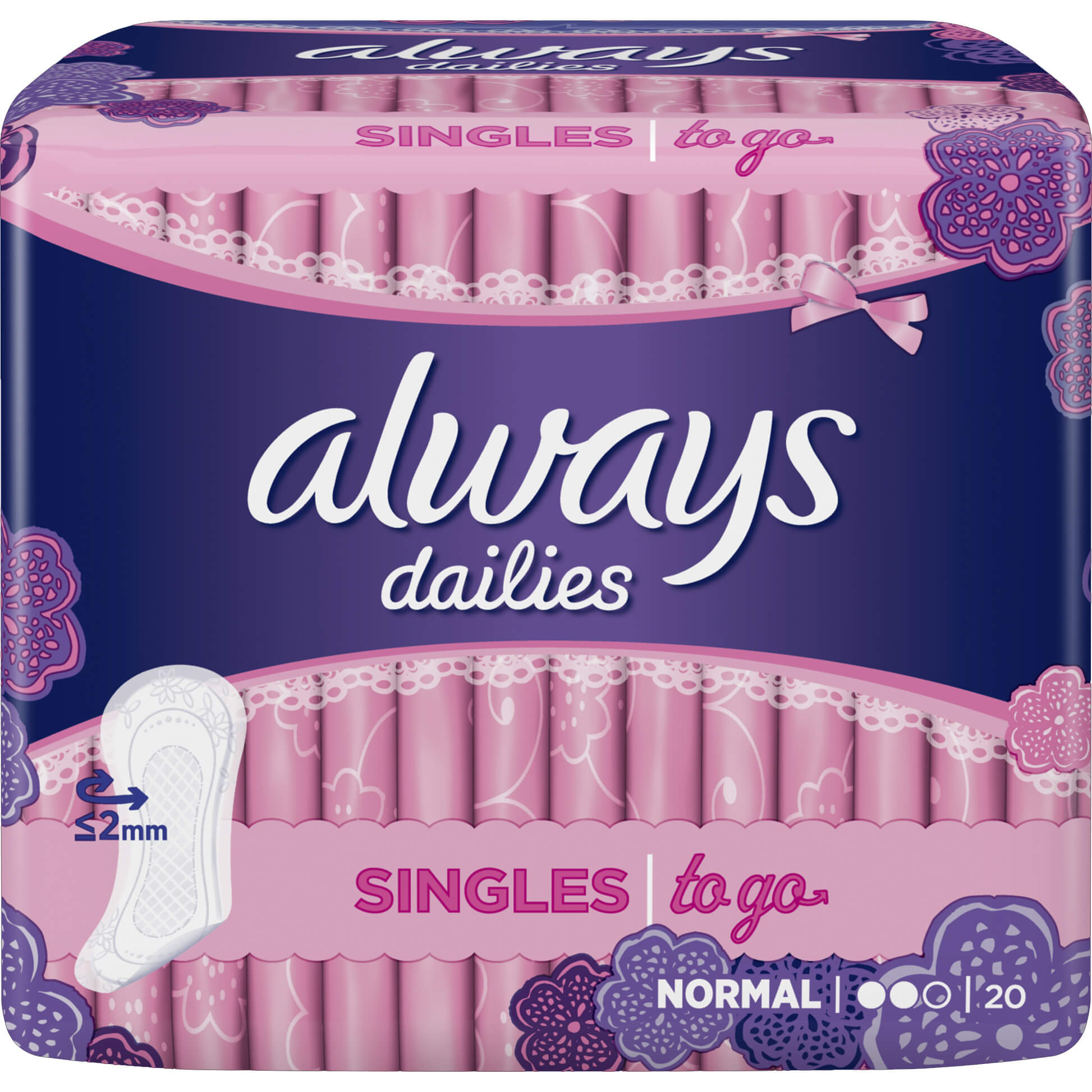 Always Dailies Σερβιετάκια Normal Singles To Go 20 τεμάχια