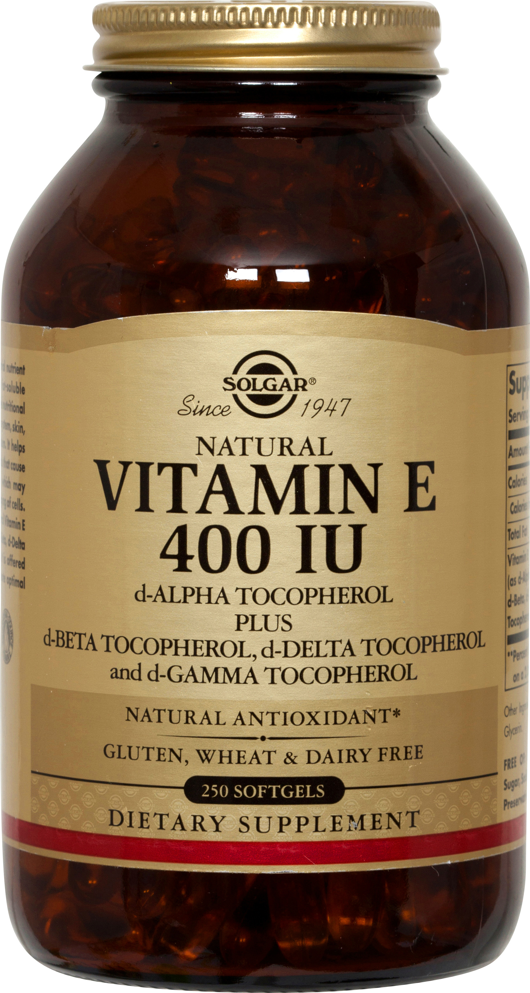 Solgar Vitamin E Natural 400Iu 250 Softgels