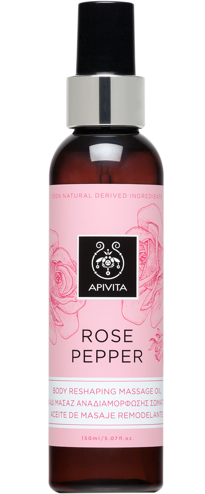 Apivita Λάδι Μασάζ Αναδιαμόρφωσης Σώματος Rose Pepper 150ml