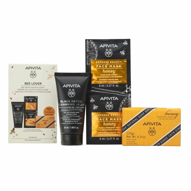 Apivita Bee Lover Promo Pack Mini Black Detox-Express Face Mask Honey-Honey Soap