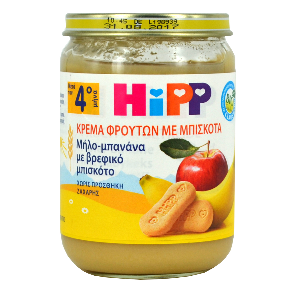 Hipp Μήλο Μπανάνα Μπισκότο 4ο μήνα 190g