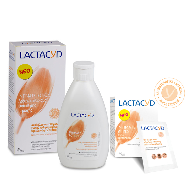 Lactacyd Intimate Washing Lotion 300Μl + Δώρο Wipes 10Pcs