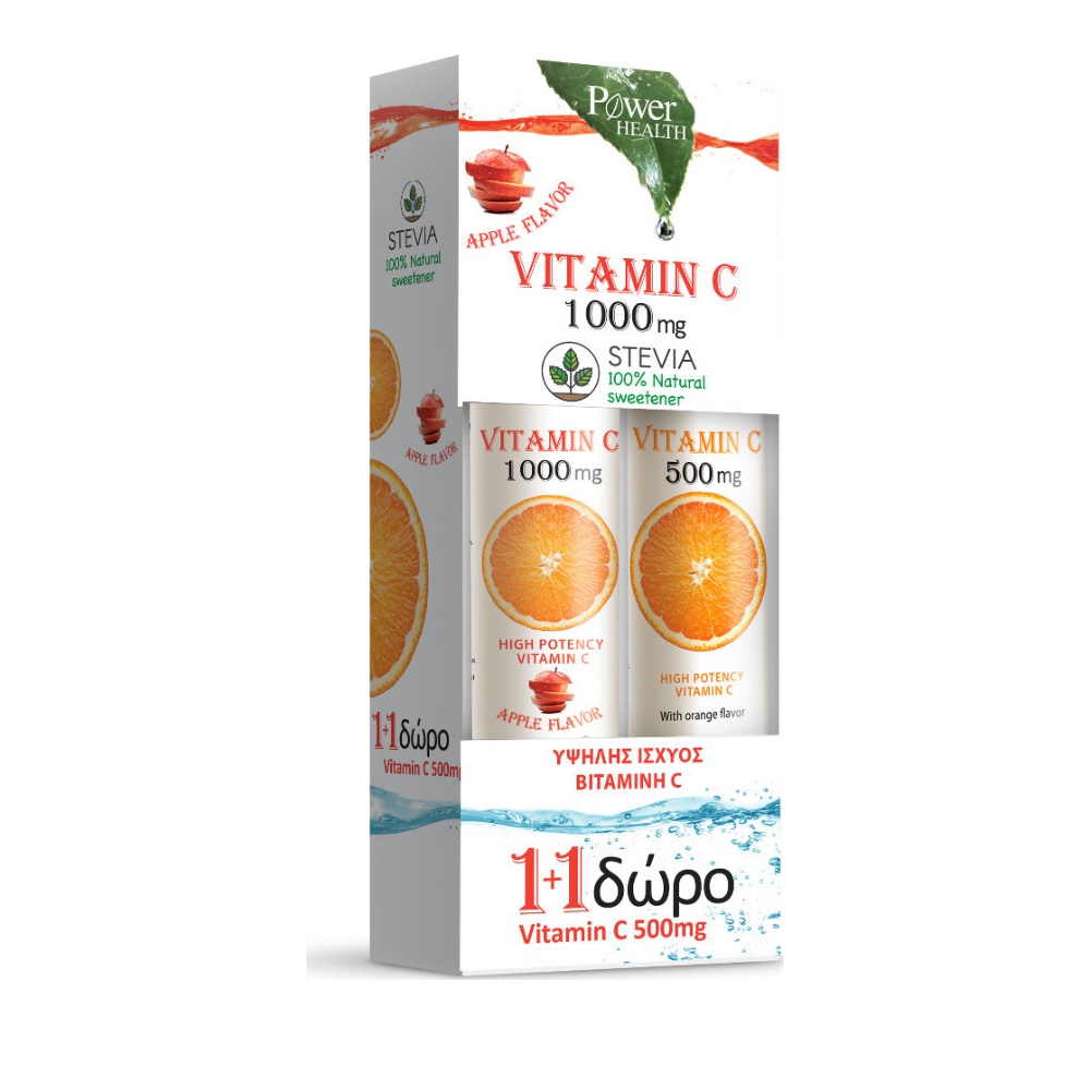 Power Health Vitamin C 1000mg 24s & Δώρο Vitamin C 500mg Apple Flavor