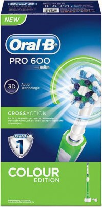 Oral-B Ηλεκτρική Οδοντόβουρτσα D16513 Pro 600 Green Crossaction