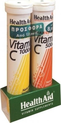 Health Aid Vitamin C 1Gr Eff Λεμ+C500Mg Πορτ.