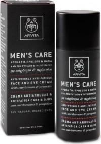 Apivita Mens Care Κρέμα Για Το Πρόσωπο & Τα Μάτια Κατά Των Ρυτίδων & Της Κούρασης 50ml