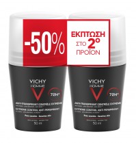 Vichy Homme Deodorant Duo Anti-Transpirant Roll-On 72H 2X50Ml