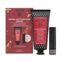 Apivita Wanna Kiss Your Hand Jasmin Promo Pack Hand Cream Jasmin-Lipcare Blackcurrant