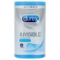 Durex Invisible Extra Thin Προφυλακτικά 6Τμχ