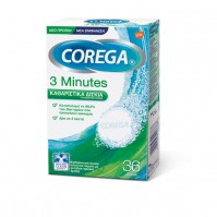 Corega 3 Minutes Καθαριστικά Δισκία Οδοντοστοιχιών 36Τabs