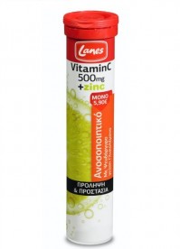 Lanes Effervescent Vitamin C 500Mg + Zinc 20 Tabs Λεμονι