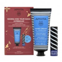 Apivita Wanna Kiss Your Hand Hypericum Promo Pack Hand Cream Hypericum-Lipcare Cocoa Butter